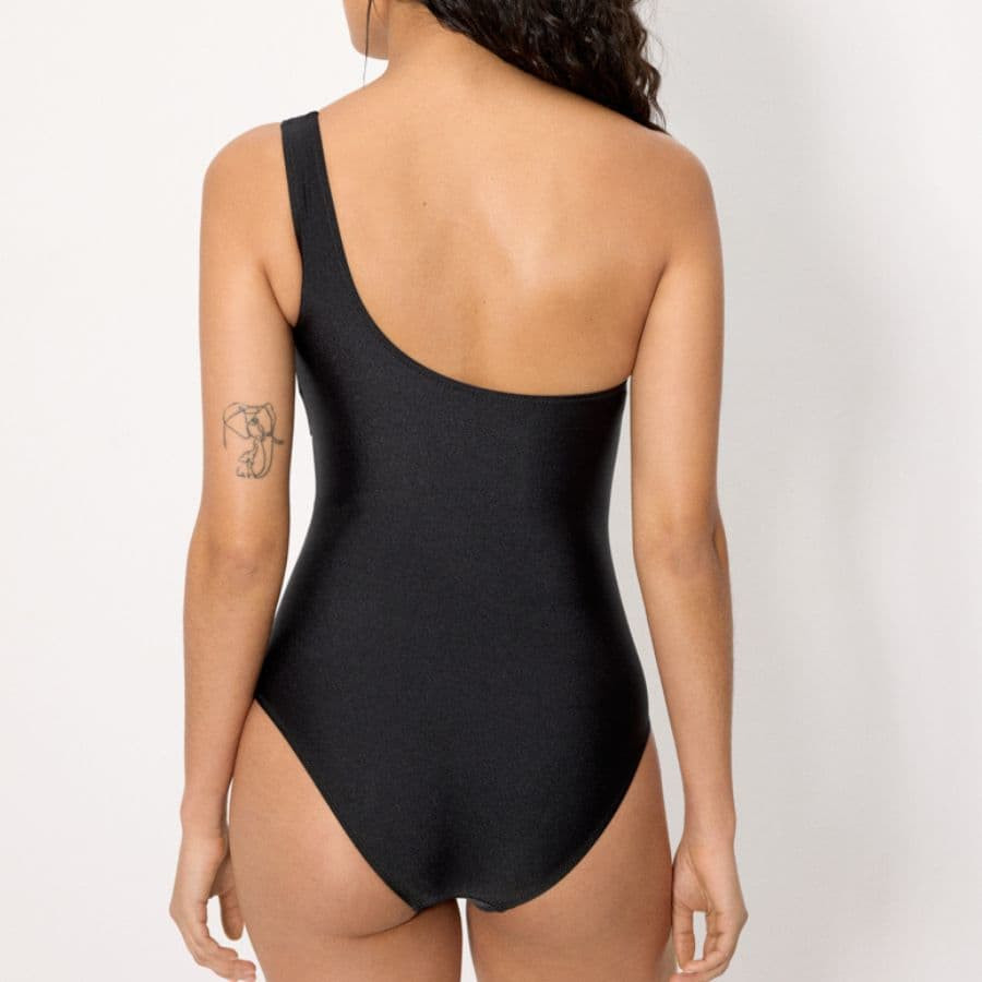 Coconut Asymmetrical Wire-Free Swimsuit, ysabel mora.