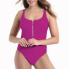 Bañador cremallera liso sin aros, elouise de rosa faia. Bañador cremallera liso sin aros, elouise de rosa faia.
