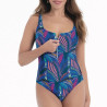 Bañador cremallera estampado sin aros, elouise de rosa faia. Bañador cremallera estampado sin aros, elouise de rosa faia.
