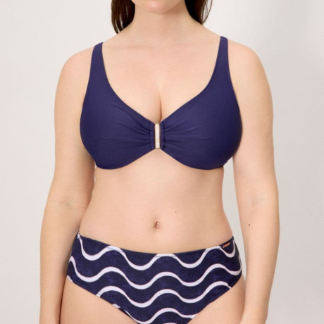 Wave Underwire Bikini Set in Navy, ysabel mora.