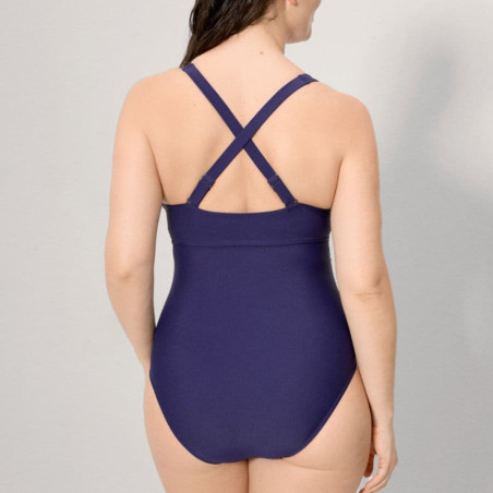 Wave Underwire Swimsuit in Solid Navy, ysabel mora.