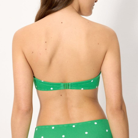 Conjunto bikini sin tirantes copa B y C, lime de ysabel mora.