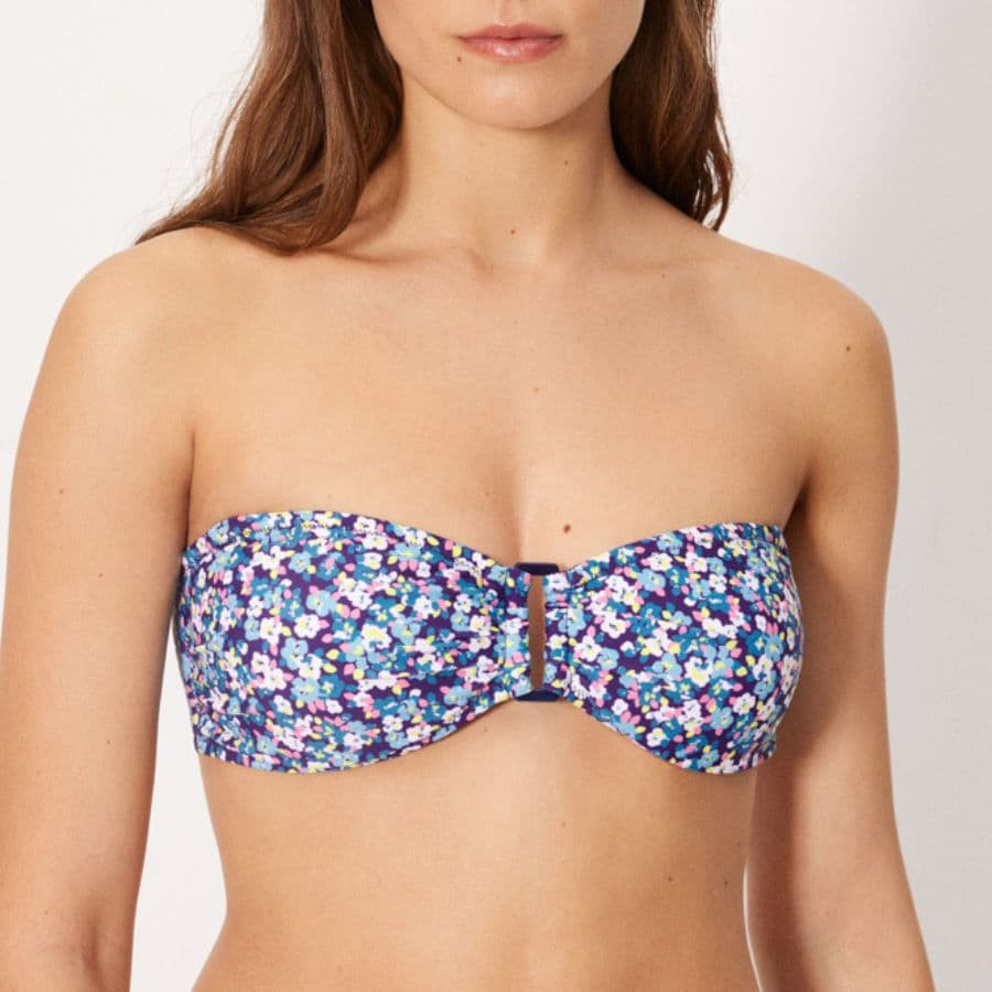 Flowers Plus Size Bandeau Bikini, ysabel mora.