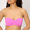 Conjunto bikini sin tirantes liso copa c, palms de ysabel mora.