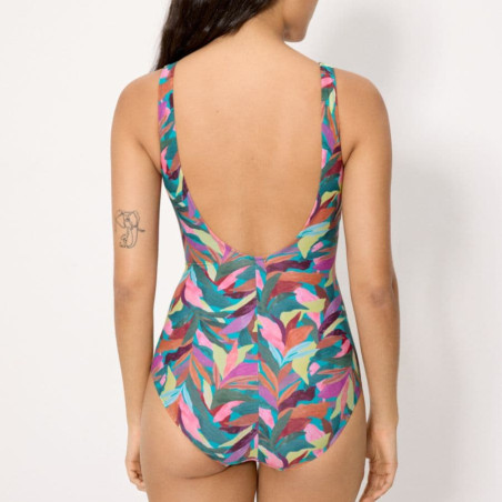 Turquoise Cross Front Shaping Swimsuit , ysabel mora.