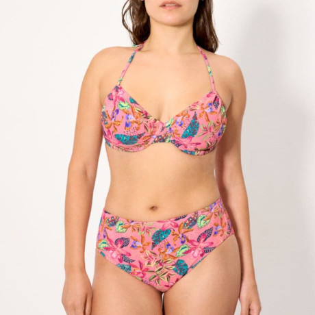 Lavander Full Cup Minimizer Halter Bikini Set, ysabel mora.