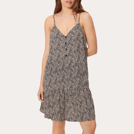 Vestido corto estampado tirante fino, coast de ysabel mora.