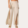 Caleta Long Linen Pants with Side Slits, ysabel mora.
