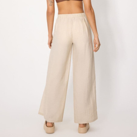 Caleta Long Linen Pants with Side Slits, ysabel mora.