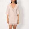 Caleta Short Linen Dress with V-Neckline, ysabel mora.