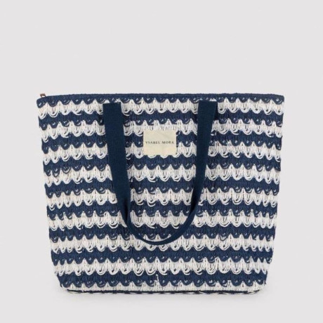 Bolso de playa rayas con cremallera, wave de ysabel mora.