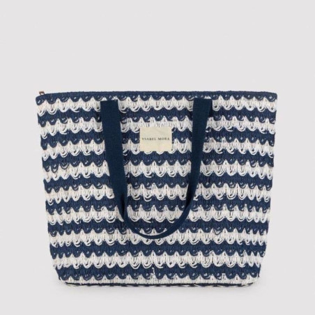Bolso de playa rayas con cremallera, wave de ysabel mora.