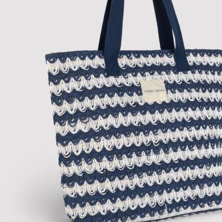 Bolso de playa rayas con cremallera, wave de ysabel mora.