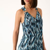 Vestido largo de tirantes estampado, indigo wave de promise.
