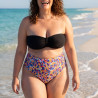 Copa Bikini Bandeau Negra + Braga Alta Moldeadora Estampada, Singular Swim. Copa Bikini Bandeau Negra + Braga Alta Moldeadora Estampada, Singular Swim.