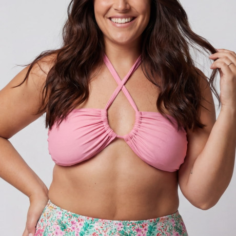 Bikini top, non wired, removable padded, singular swim.