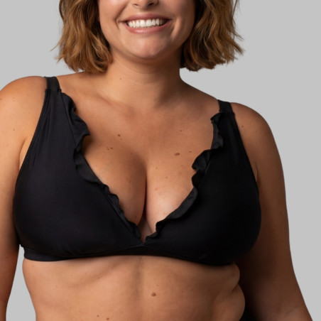 Conjunto bikini volantes + braga corte midi, singular swim.