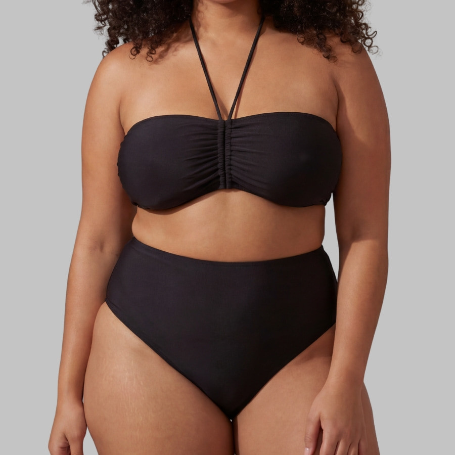 Conjunto bikini bandeau, sin aros, singular swim.