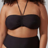 Conjunto bikini bandeau + braga alta moldeadora negra, singular swim. Conjunto bikini bandeau + braga alta moldeadora negra, singular swim.