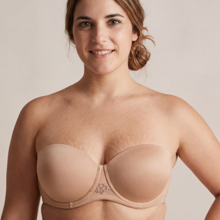 Strapless bra, underwired, padded, malala, singular.