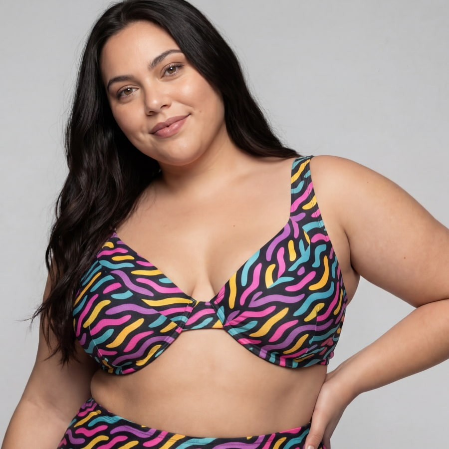 Full Cup Minimizer Bikini Top with Underwire,...