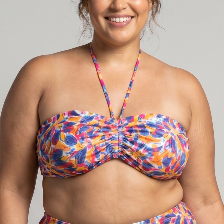 Strapless bikini top, print colors, non wired,...
