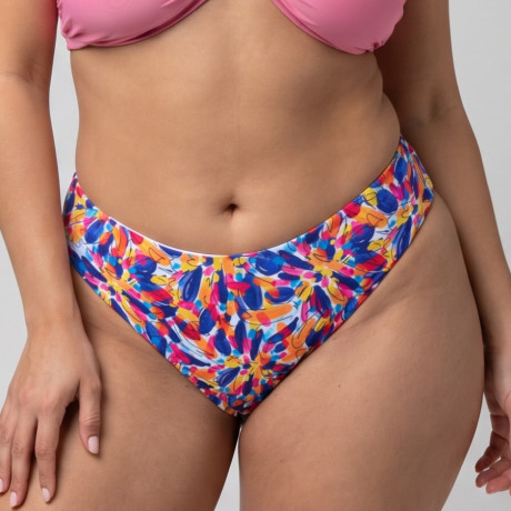 Braga bikini estampada, corte clásico, singular swim.
