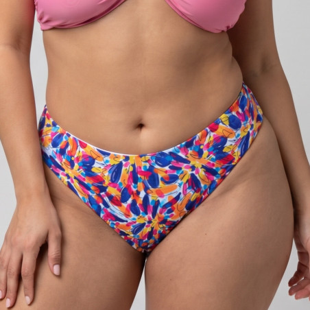Bikini briefs, print colors, singular swim.