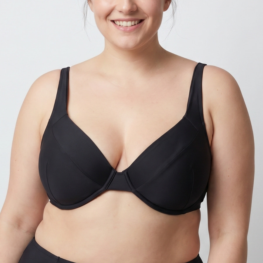 Bikini top, underwired, non padded, singular swim.