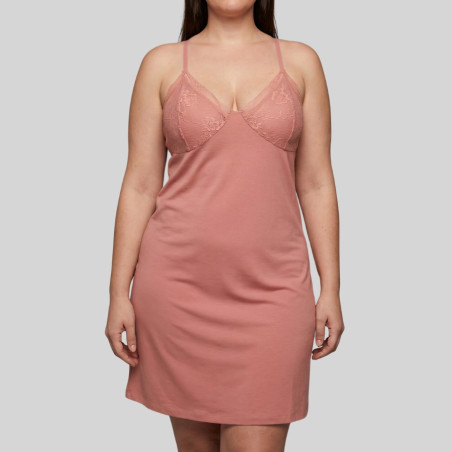 Cotton Nightdress with Thin Straps and Lace, ysabel mora.